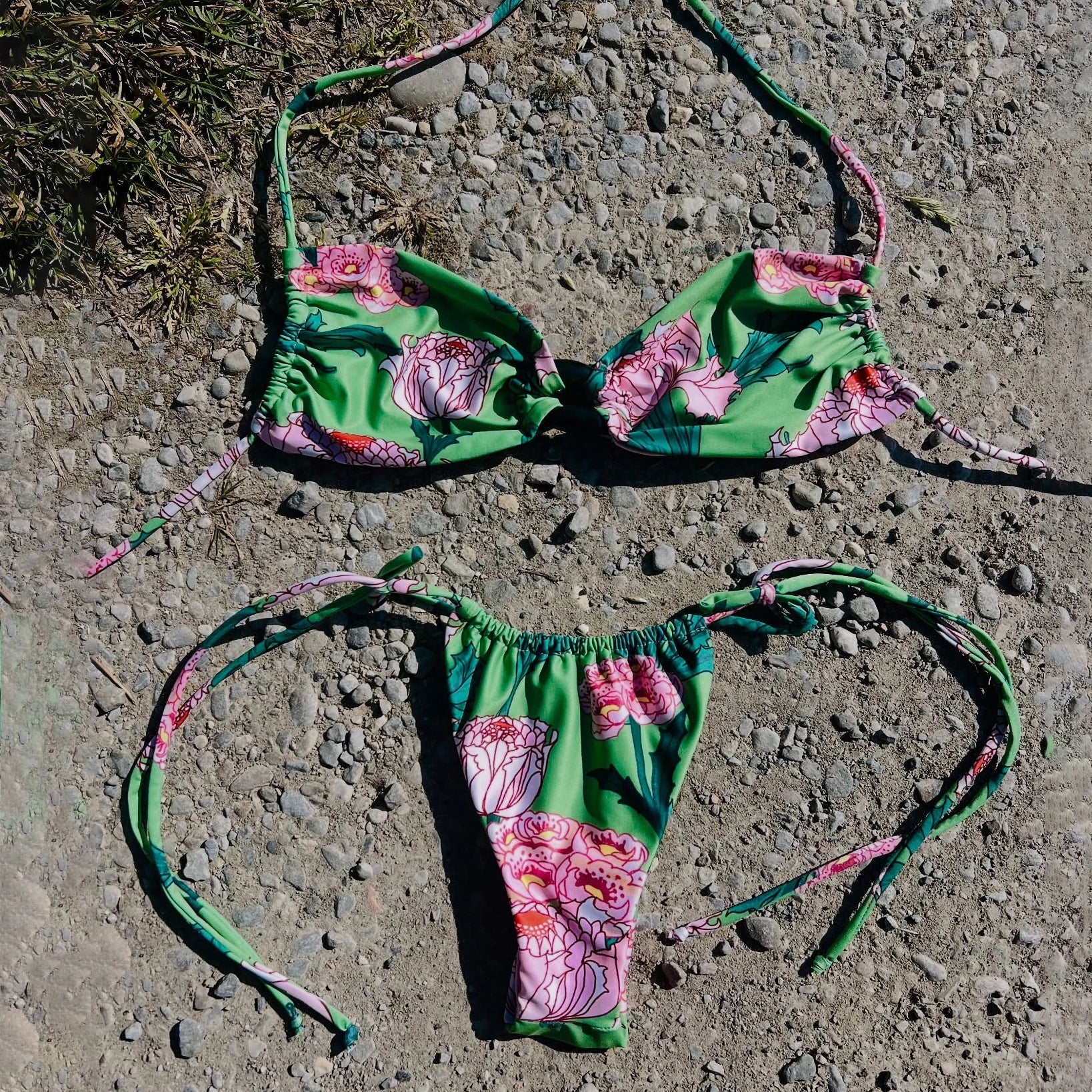 Pink Floral Bikini Sexy Swimsuit Women Push Up Swimwear Female Mirco Biquini Halter Bathing Suit Monokini Bodysuit Beachwear voguable