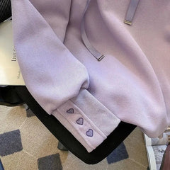 Kawaii Hoodies Women Harajuku Sweet Girlish Embroidery Aesthetic Baggy S-3XL Temper Designer Plus-Velvet Hooded Y2k Clothes Chic voguable