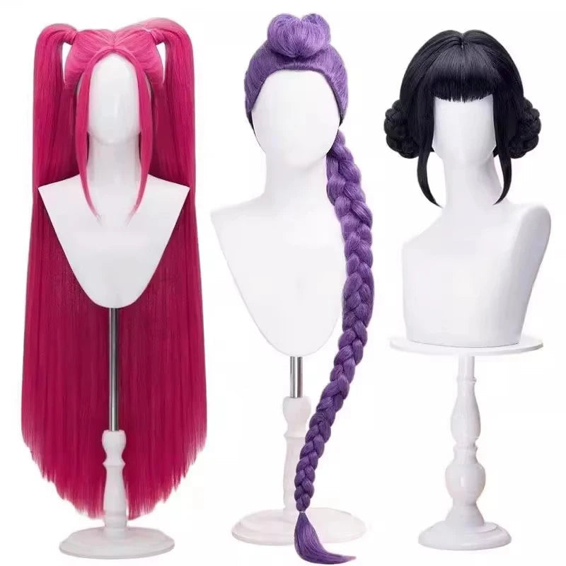 Black Golden Rumi Zoey Mira Cosplay Costume Wig Women Suit Halloween Party Role Playing Outfit voguable