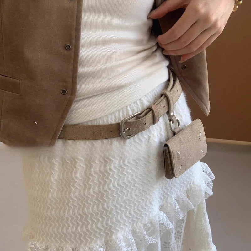 Y2k Aesthetic Frosted Women Simple Waist Packs Korean Fashion All Match Solid Bags Streetwear Vintage Trendy Ins Femlae Handbags voguable