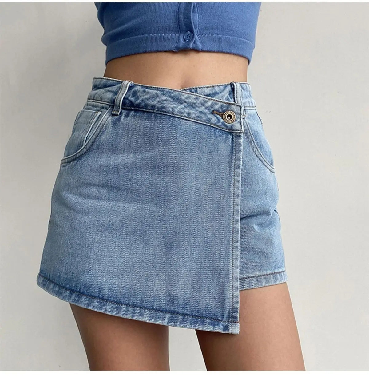 Mini Denim Skirts Women Slim Chic Vintage New Summer Asymmetrical Hotsweet Streetwear Design Ulzzang Student Harajuku Y2k Faldas