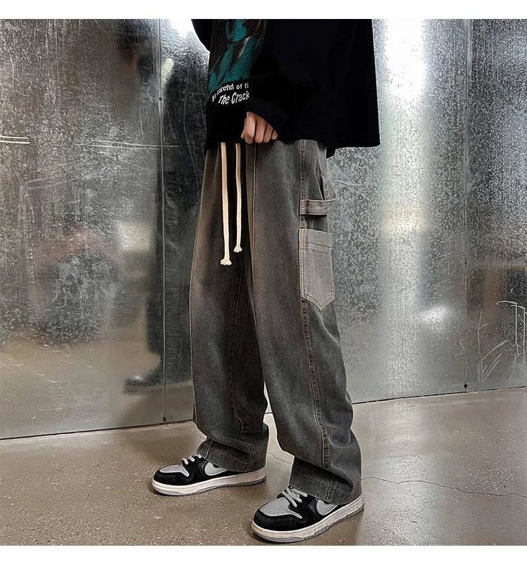 Loose Straight Men Jeans Fashion New Man Jeans Pants for boy Casual Baggy hip hop Men's Women's jeans Neutral Denim Trousers voguable