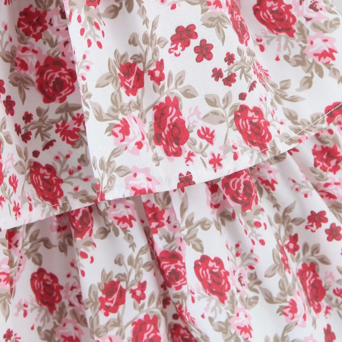 Voguable  Sexy Off Shoulder Floral Print Cake Party Mini Dresses Women Short Sleeve Layered Holiday Summer Dress Beautiful Robe voguable