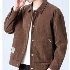 Voguable  High-end Men's Corduroy Jackets Autumn Winter Fashion Youth Trend Single Breasted Top Thick Quality Business Coat for Men M-5XL voguable
