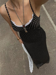 Lace Patchwork Printed Long Dress For Women Summer Slim Fashion V-Neck Spaghetti Backless Dress Female Halter Dresses voguable
