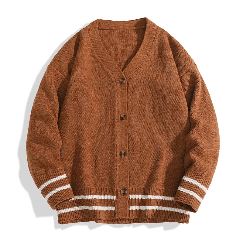 Cardigan Men Sutumn Winter Knitted Sweater Jacket Long Sleeve Casual V Neck Man Cardigans Fashion Streetwear Clothing Top voguable