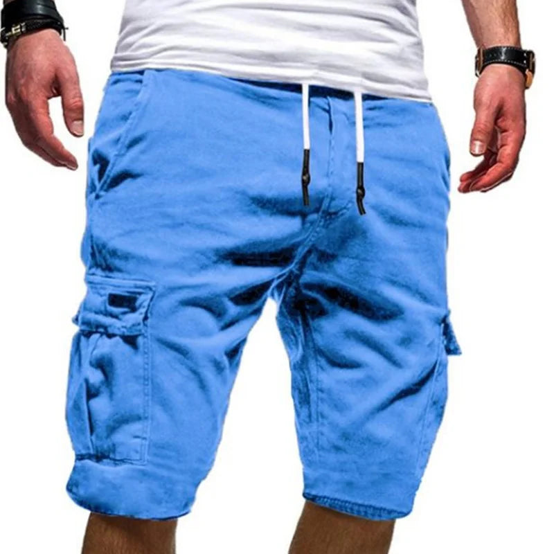 Voguable  Summer Y2K Harajuku All Match Trousers Solid Color Streetwear Elegant Fashion Half Pants Multi Pocket Shorts Men's Clothing voguable
