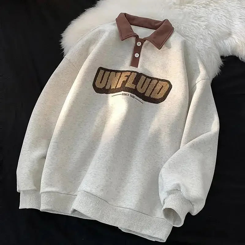 Voguable  Tops Polo Green Baggy T Shirts for Men Sweatshirts Male Clothes 90s Vintage Size S Aesthetic Korean Autumn Polyester A Sale Y2k voguable