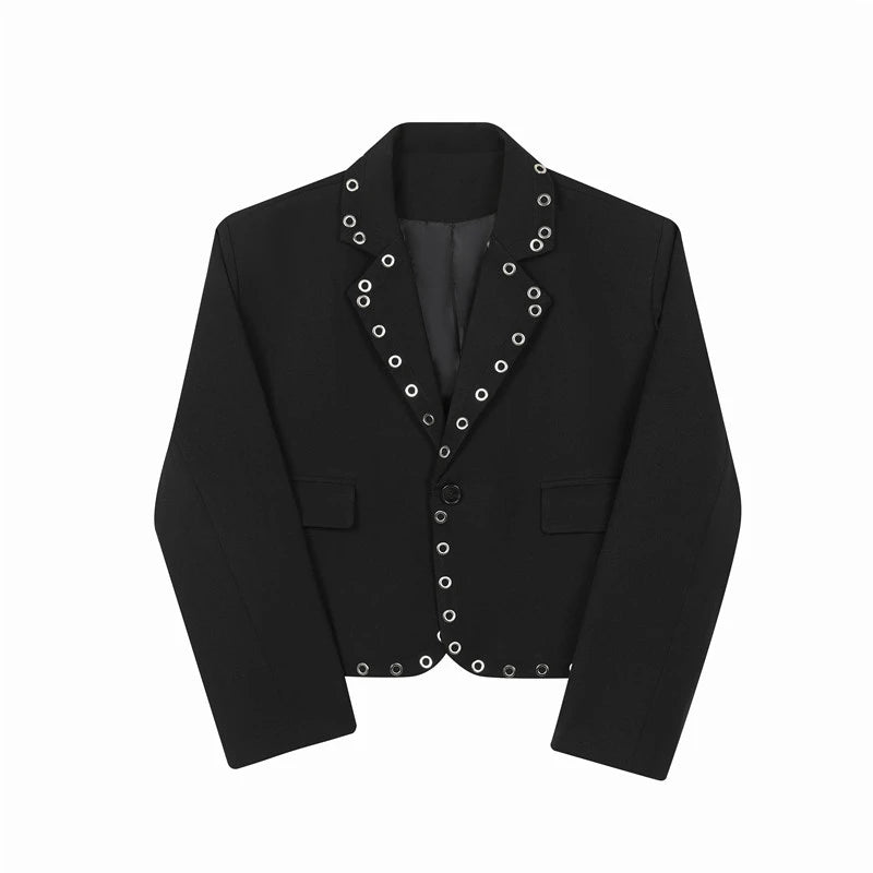 Voguable 2024 Spring Trendy New Buttoned Decorate Design Blazer Coat Men's Stylish Luxury Design Short High Street Jacket voguable