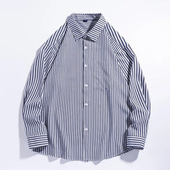Voguable  Trendy Brand Fashion Autumn New Men's Turn-down Collar Printing Single Breasted High Street Casual Loose Long Sleeve Shirts Tops voguable
