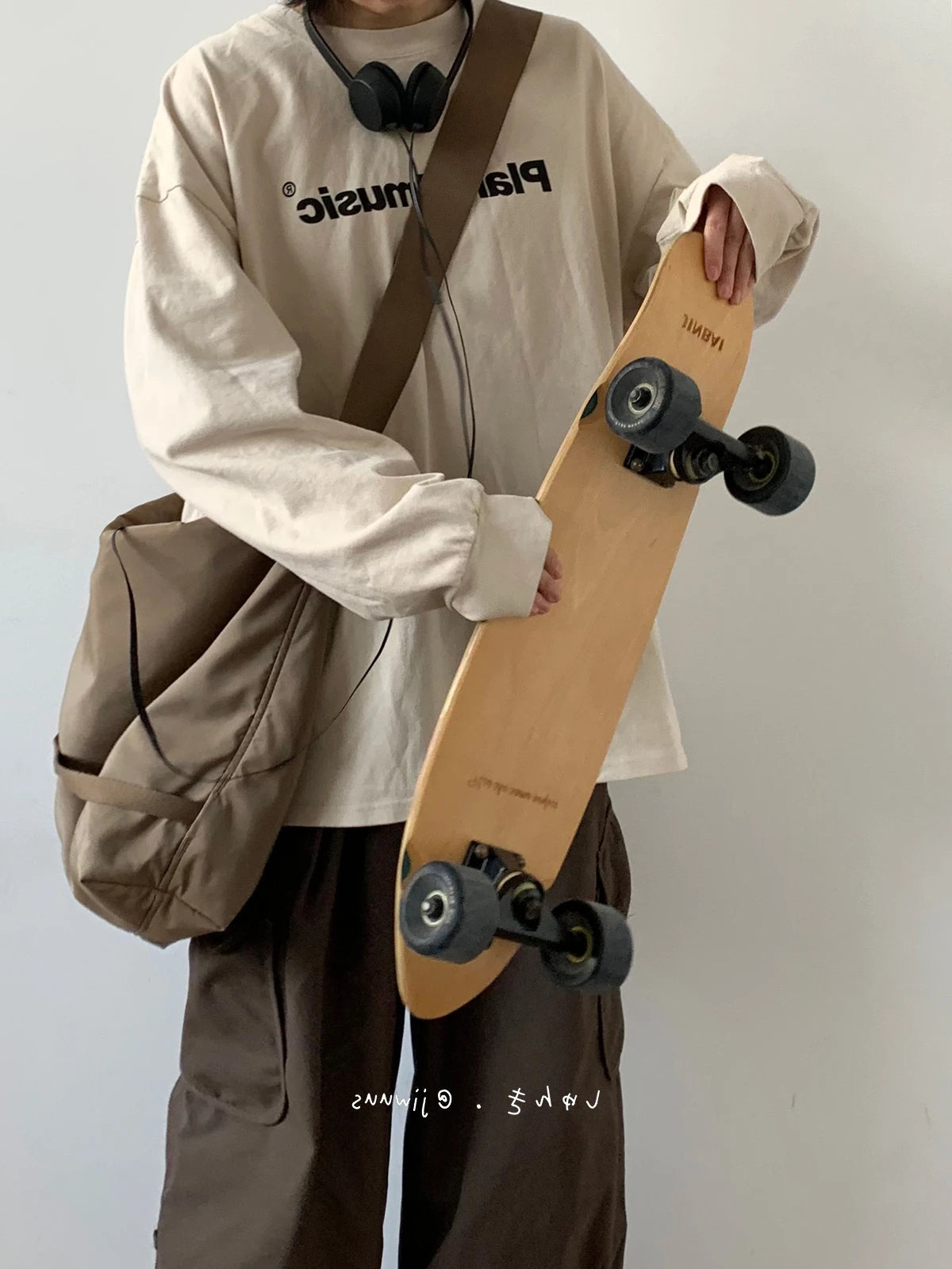 Cityboy Spring Autumn Street Letter Print Pure Cotton Long Sleeve T-shirt Men and Women Students Casual Loose Fashion Sweater voguable