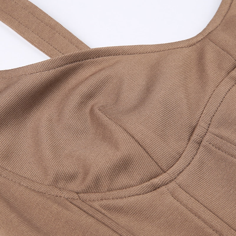 Brown Stitching Corset Birthday Party Dress mysite