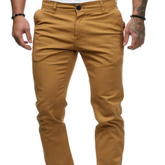 Voguable  Men the Four Seasons New Trendy Vintage High Waist Casual Pants Button Zipper Pockets Spliced Straight Pants Versatile Trousers voguable