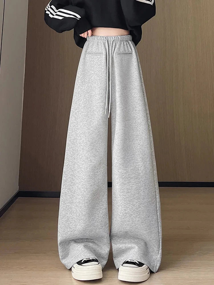 Streetwear Y2K Women Sweatpants Vintage Loose Hip Hop Design Pant Casual Fall Winter High Waist American Retro Bf Trousers voguable