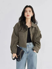 Streetwear Y2K Cargo Jacket Women Vintage Casual Long Sleeve Fall Short Coat Harajuku American Retro Pockets Bf Outwear Top voguable