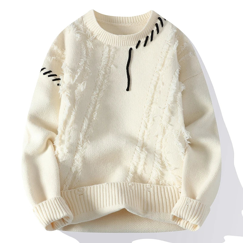 Voguable  Autumn Winter Warm Men Sweaters Fashion Turtleneck Patchwork Pullovers New Korean Streetwear Pullover Casual Men Clothing voguable