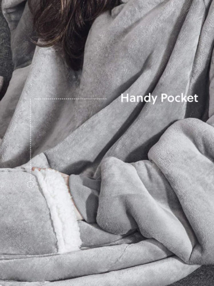 Oversized Hoodie Blanket Women Winter Warm Plush Hoodies Sweatshirt Men Loose Casual Super Long TV Blanket Giant Hoodie Blankets voguable