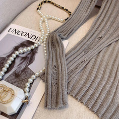 Hollow Out Knitted Cardigan Women Y2K Korean Sexy Streetwear Hole Long Sleeve Sweaters Summer Fashion Thin Irregular Female Tops voguable