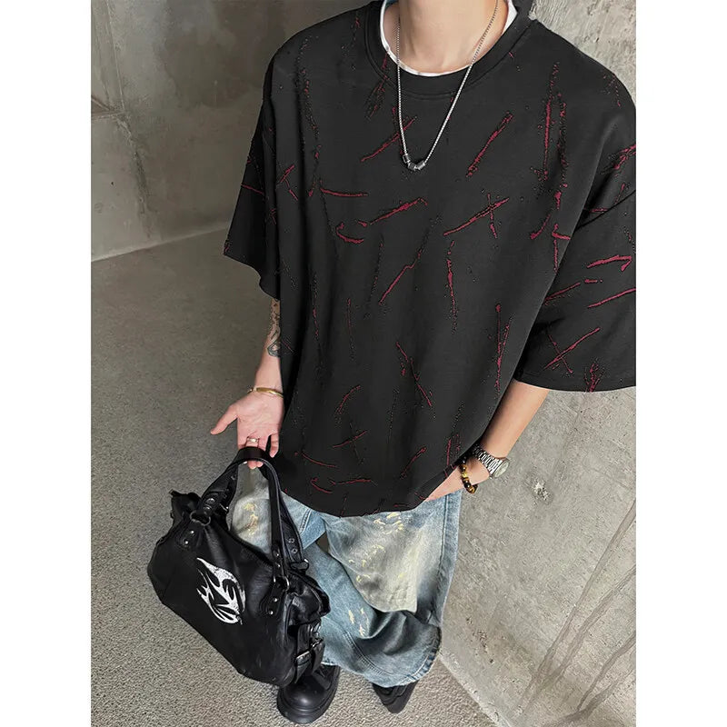 Mens Loose Fit T-Shirt man O Neck Comfortable Soft Breathable Unique Design Casual Streetwear Fashion New Style Tee Top Trending voguable