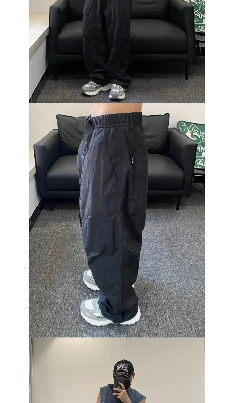 American Retro Mountain Outdoor Quick-drying Pants Men's Function Thin Cool Solid Color Cityboy Loose Casual Trousers Aesthetic voguable