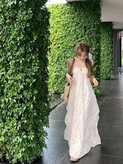 Holiday Style Halter Backless Party Dress for Women Spring Summer New Fairy Beach Sleeveless Long Dresses voguable