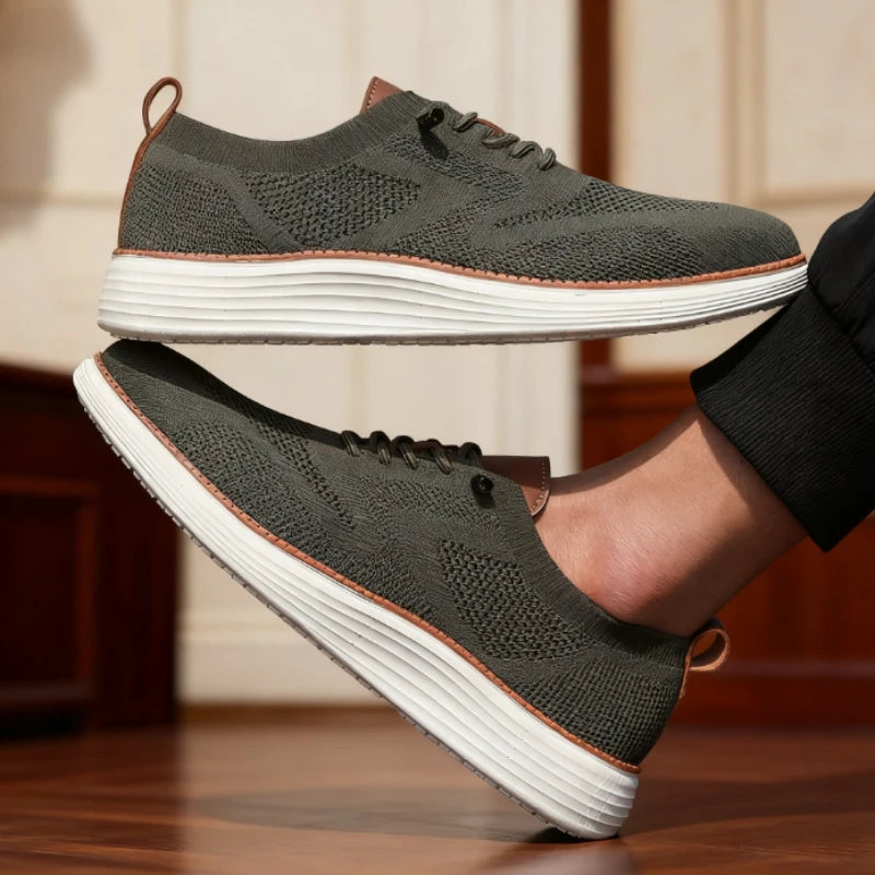 Voguable  Men Casual Walking Shoes Breathable Mesh Knit Sneakers Hot Selling Bestselle Lightweight Non-slip Flat Lace Up Running Shoes Men voguable