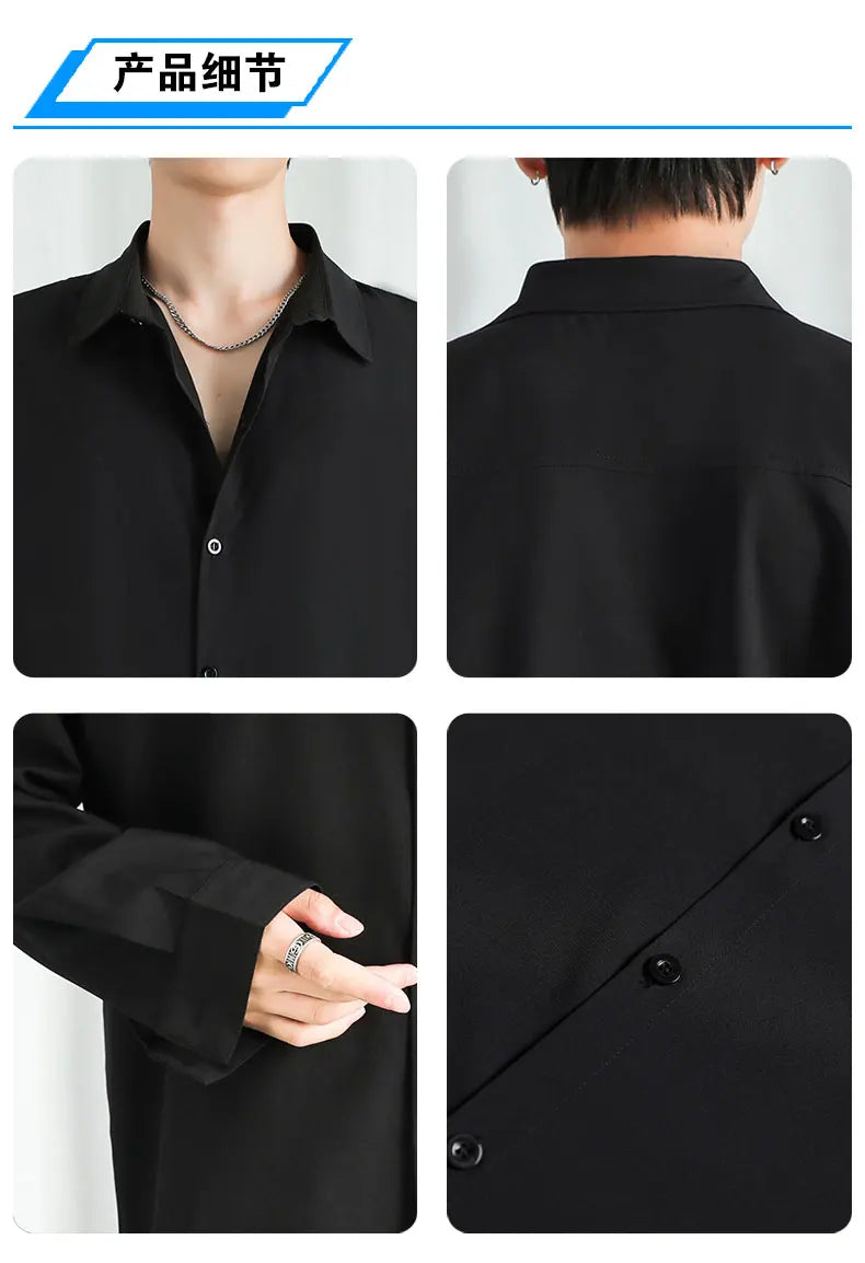 Shirt Men Solid  Long sleeved Shirt For Men Korean Fashion Shirts Comfortable Blouses Casual Loose Classic Single Breasted Shirt voguable