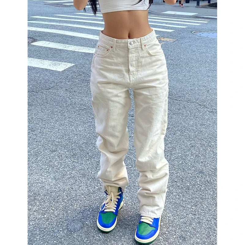 Jeans y2k Aesthetic Clothes Women Mid Waist Baggy Loose Trousers with Pockets Fashion Ladies Denim Pants Streetwear voguable
