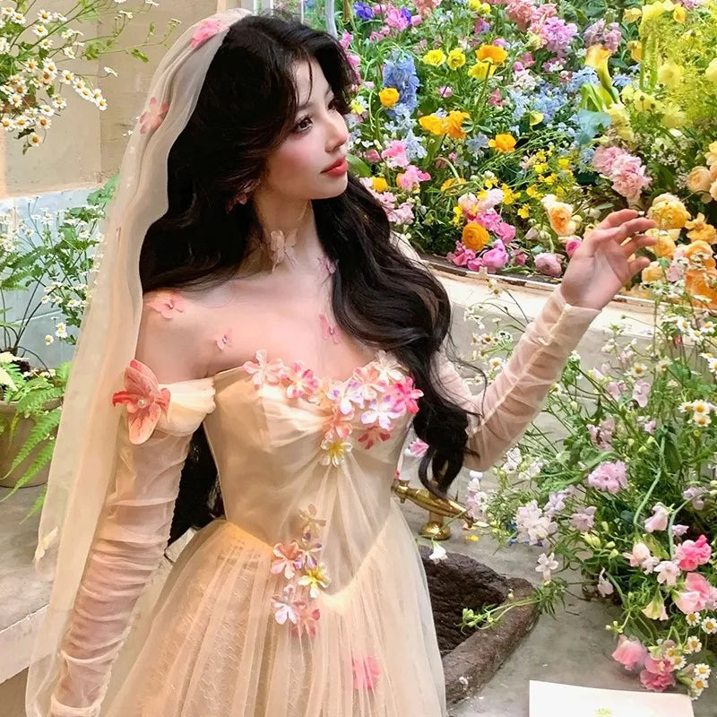 Light Luxury Dress for Women New Gentle Romantic Style Fairy Mesh voguable