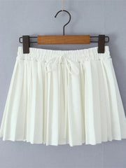 2025 Fashion Sweet New Skirt Solid Color All-match Pleat Skirt Korea Chic Elastic Waist Summer Short Skirt Female Clothing voguable