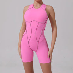 Voguable  Yoga Jumpsuit Summer Short Sleeveless Sports Wear Gym Fitness Sports Bodysuit Women Dance Running Workout Clothes Yoga Jumpsuit voguable