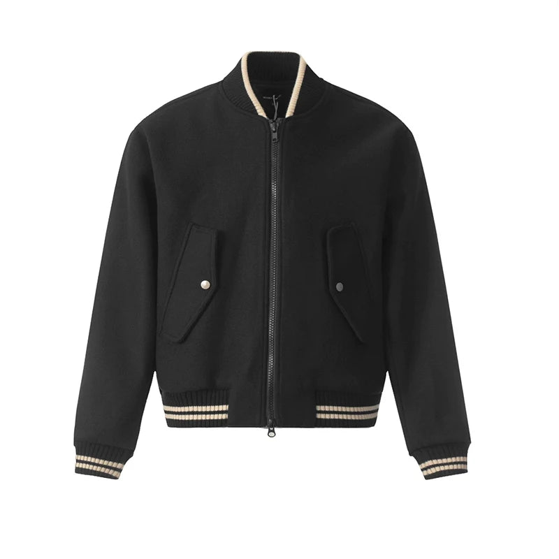 New American Vibe Fleeced Men Crop Jackets Luxury Harajuku Zip-up Long Sleeve Streetwear Trendy Chic Pocket Baseball Coats M-2XL voguable