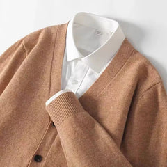 Autumn/Winter New Men's Business and Leisure V-neck Thin Knitted Cardigan Sweater Warm and Fashionable High Quality Knitted voguable