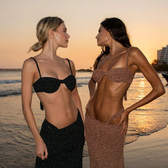 Shiny Bikini With Cover Up Sexy Swimsuit Women Push Up Swimwear Female Strappy Biquini Bathingsuit V Neck Bodysuit Beachwear voguable