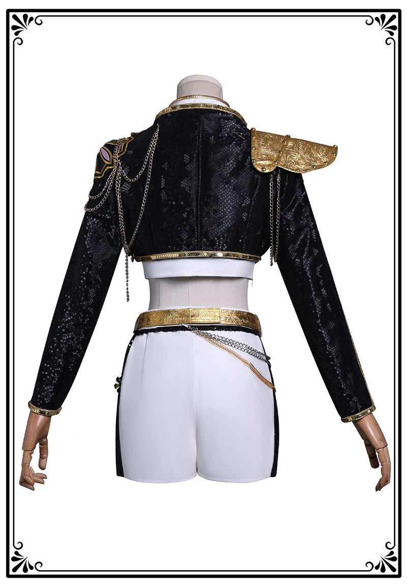 Black Golden Rumi Zoey Mira Cosplay Costume Wig Women Suit Halloween Party Role Playing Outfit voguable