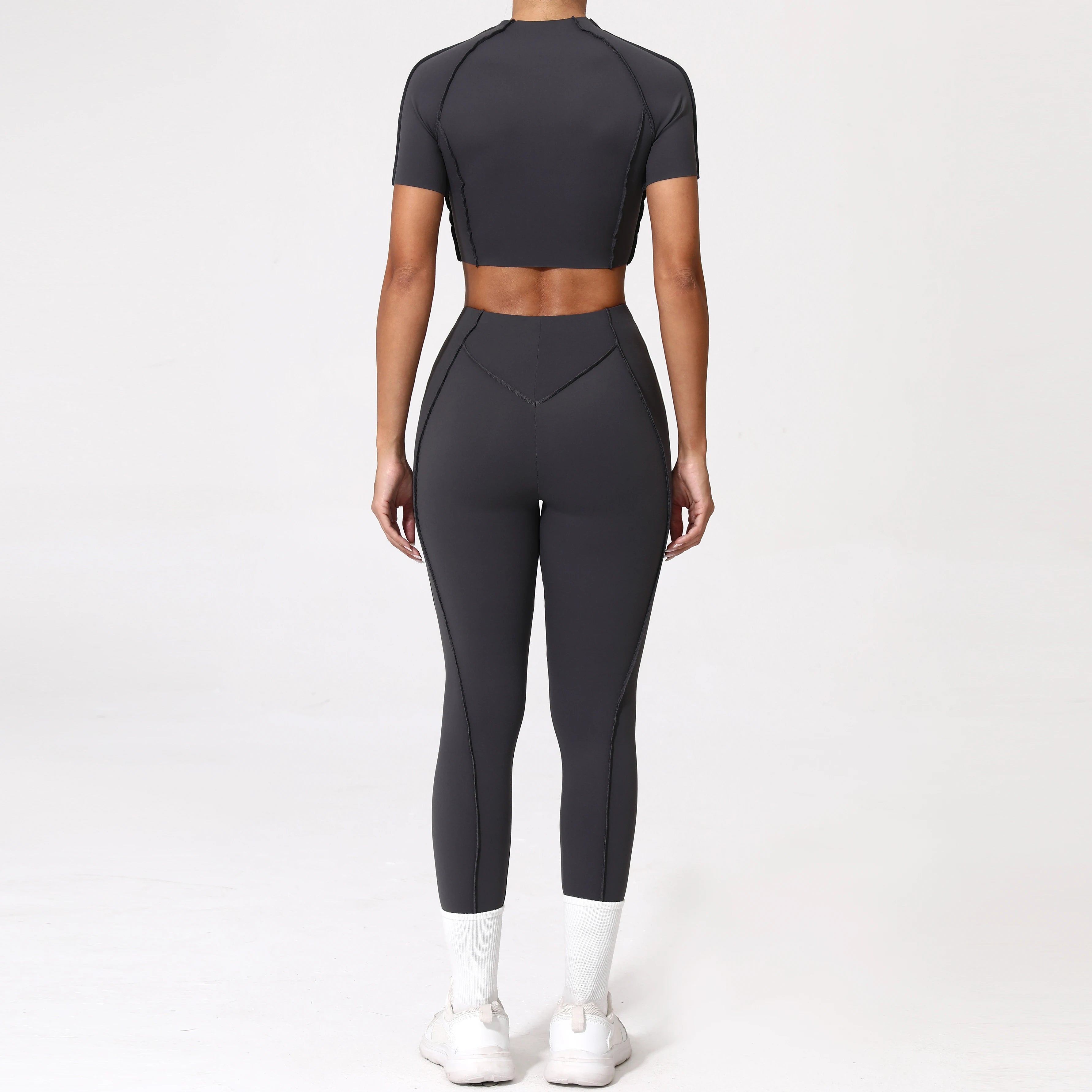 Voguable  2PCS Yoga Suit Sports Set Women Quick-Drying Gym Set Women Tracksuit Running Workout Long Sleeve Sports Shirt Yoga Clothing voguable