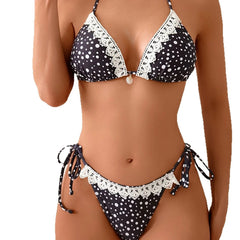 Voguable  Push Up Bikini Sexy Women Swimsuit Swimwear Female Dot Brazil Bikini Set Beachwear Lace Bathing Suit Biquini Swimming Suit voguable