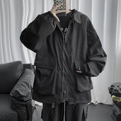 Fall Winter Thickened Work Jacket Korean Style Trendy Hooded Jacket Men 2025 New Versatile Loose Fashion Top Aesthetic Urban voguable