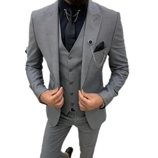 Voguable  Men Single Breasted Suits 3 Pieces Slim Fit Wedding Tuxedo Premium Formal Blazer with Pants Prom Party Groom Office Wear voguable