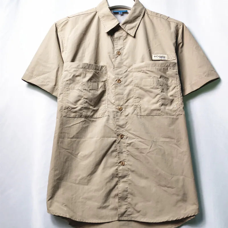 Camisa para hombres 2024 Spring/Summer New Long sleeved Short sleeved Classic Polo Collar Shirt Top Pocket Men's Casual Shirt voguable