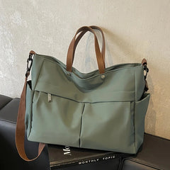 Stylish Nylon Women Tote Bag Shoulder Bag Featuring Two Pockets Large Capacity Commuting Handbag voguable