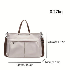 Stylish Nylon Women Tote Bag Shoulder Bag Featuring Two Pockets Large Capacity Commuting Handbag voguable