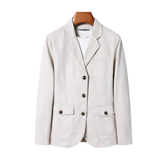 Men's Premium Suit Jacket Spring Autumn Casual Workwear Pure Cotton Jacket Men's Korean Version Slim Fit Loose Plus Size Suit voguable