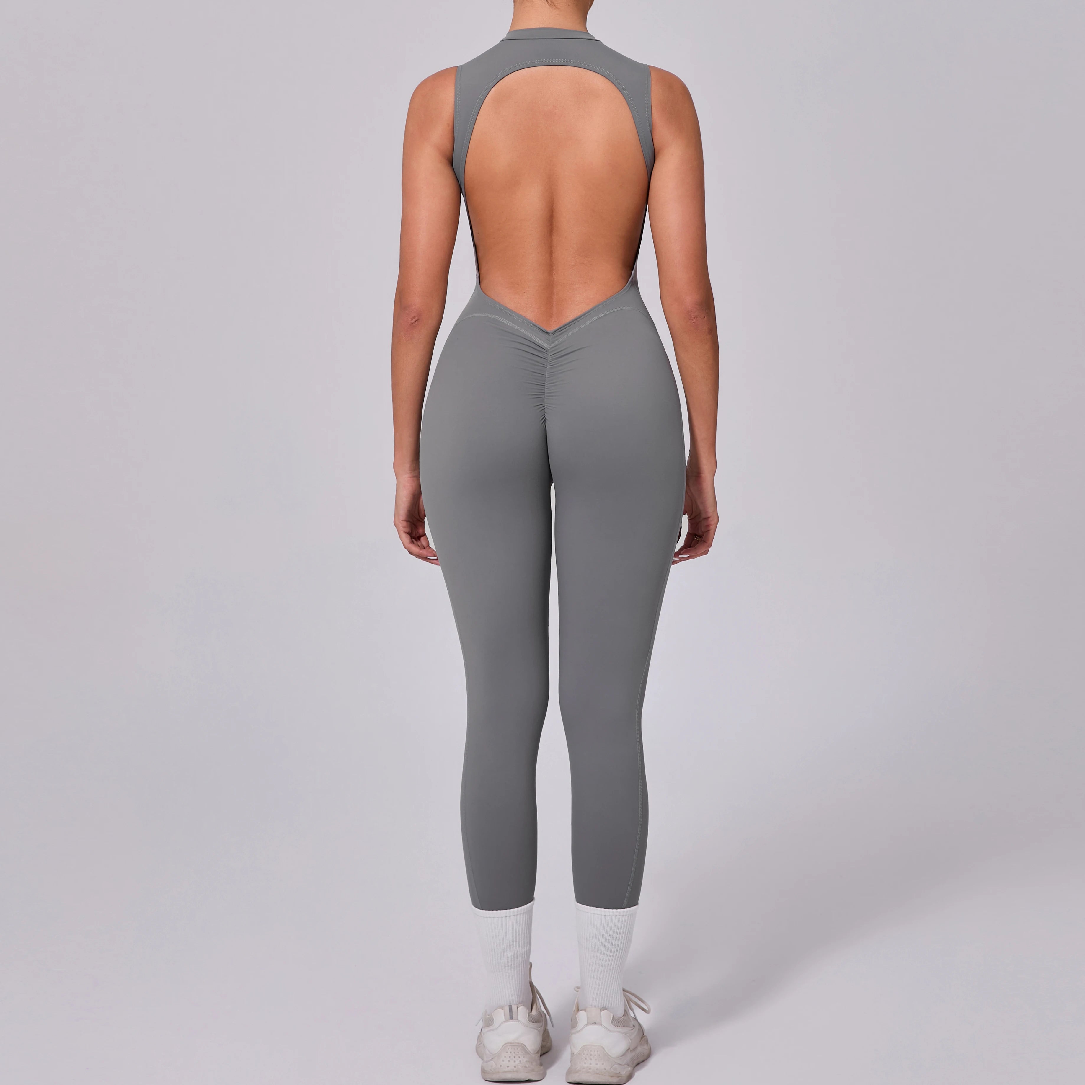 Voguable  V Backless One Piece Women Training Yoga Sportswear Women Sports Jumpsuit Fitness Rompers Stretch Female Workout Bodysuits voguable