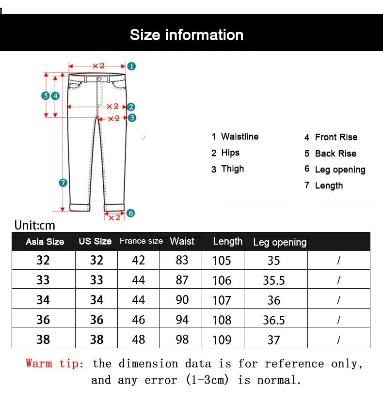 Wthinlee New Business Men's Jeans Casual Straight Stretch Fashion Classic Blue Black Work Denim Trousers Male Brand Clothing voguable