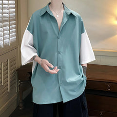 Summer Short Sleeve Shirt Men Fashion Oversized Ice Silk Shirt Men Streetwear Loose Casual Shirts Mens Hawaiian Shirt M-3XL voguable