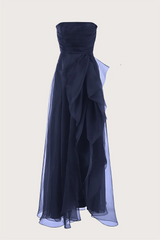 Voguable   Red Off Shoulder A-line Prom Dress Sexy Side High Split High-low Strapless Tulle voguable