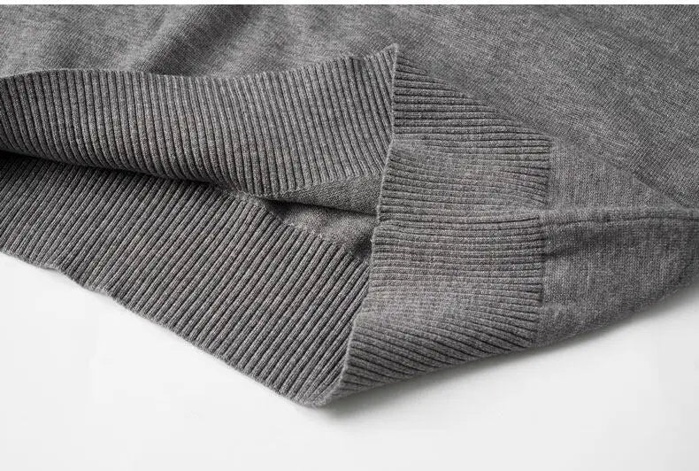 Men's Light Luxury Knit Mock Neck Sweater Autumn Winter Fashion Korean Long Sleeve Streetwear Leisure All-match Knitwear voguable