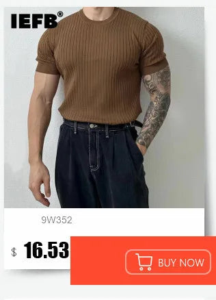 Korean Style Men's T-shirts Short Sleeve Casual Lace-up Design Solid Color Tees Hollow Out Loose Male Tops Summer 9W3719 voguable