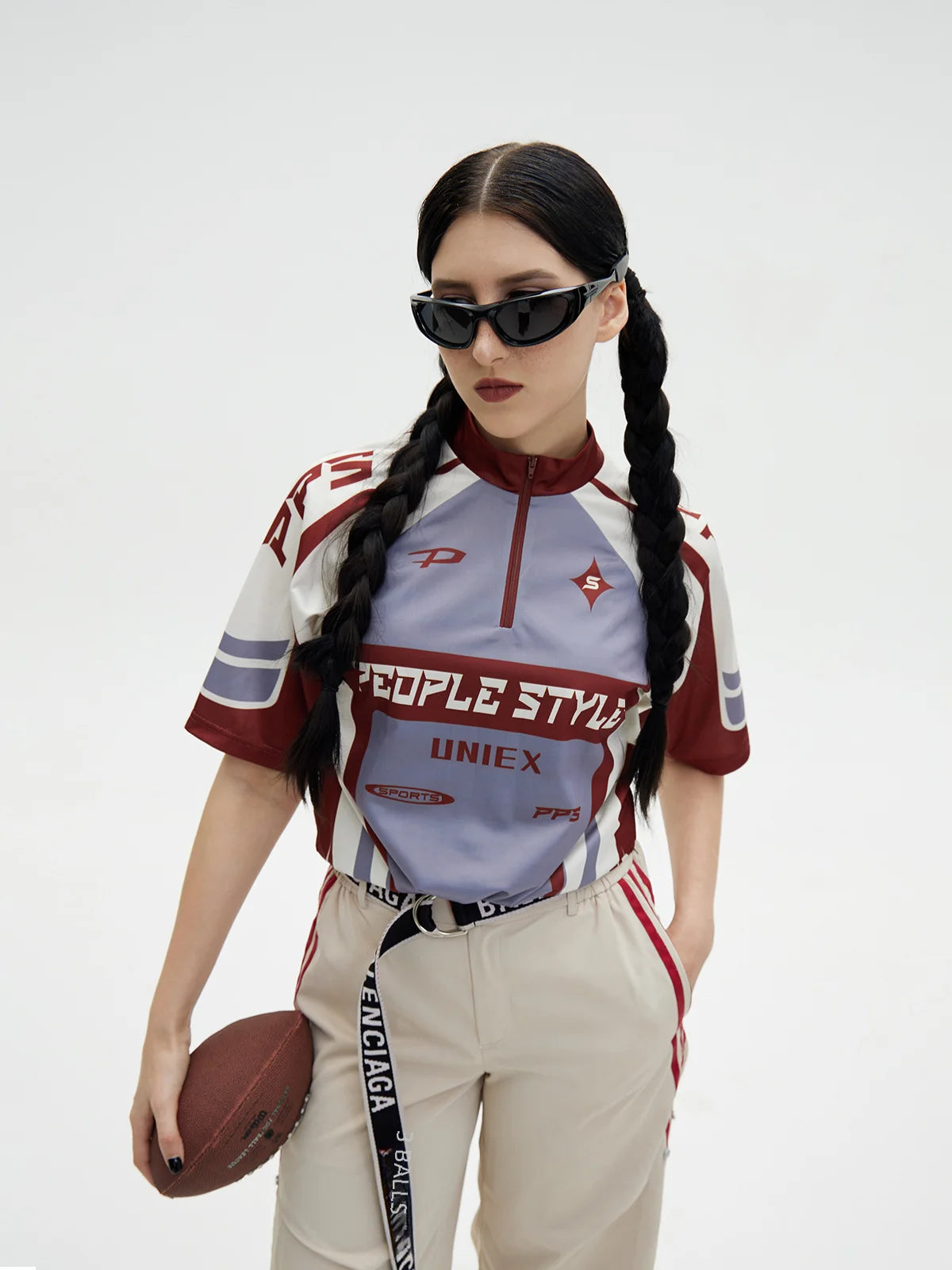 Unisex Cycling Elements Color Blocking T-shirt Men's Women's Sporty Breathable Slim Fit American Style Fashion Printed Top voguable